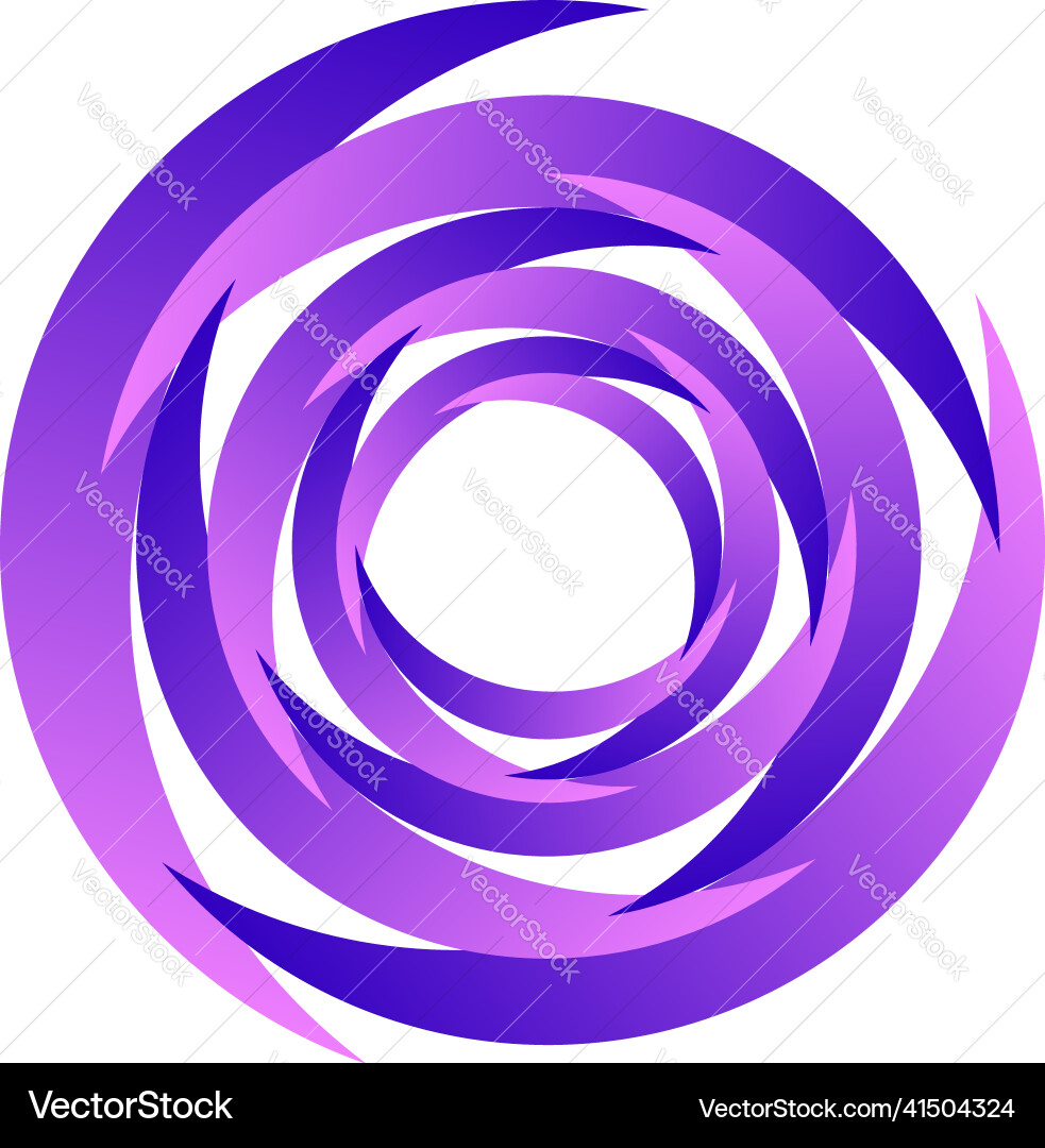 Spiral swirl twirl rotating segmented circle Spiral swirl twirl rotating segmented circle Vector Image