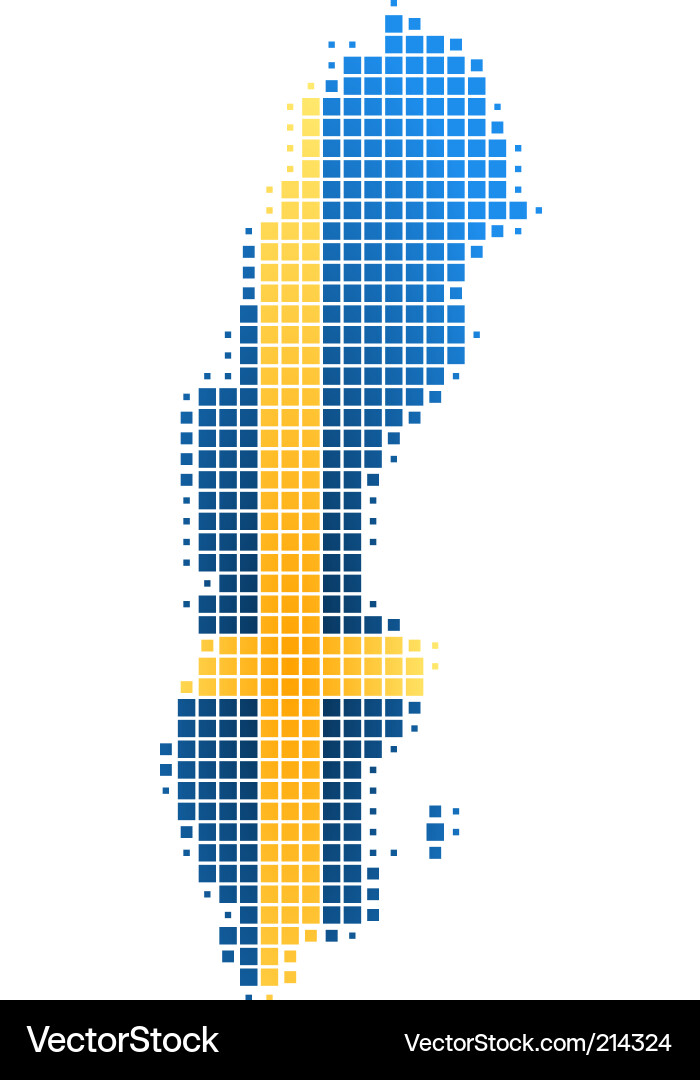 Sweden Map and Flag Dotted Pattern vector image