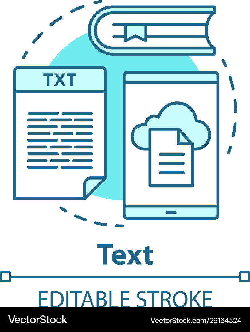 Text concept icon different types textual Text concept icon different types textual Vector Image