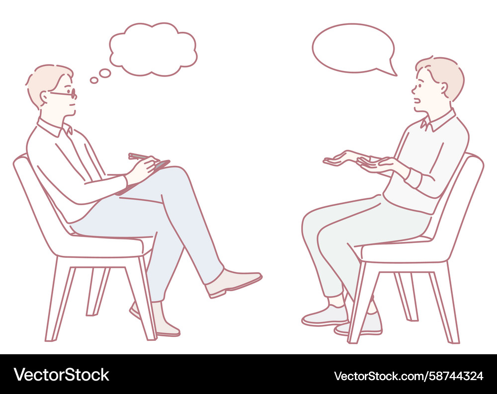Therapeutic dialogue in the context of interaction Vector Image
