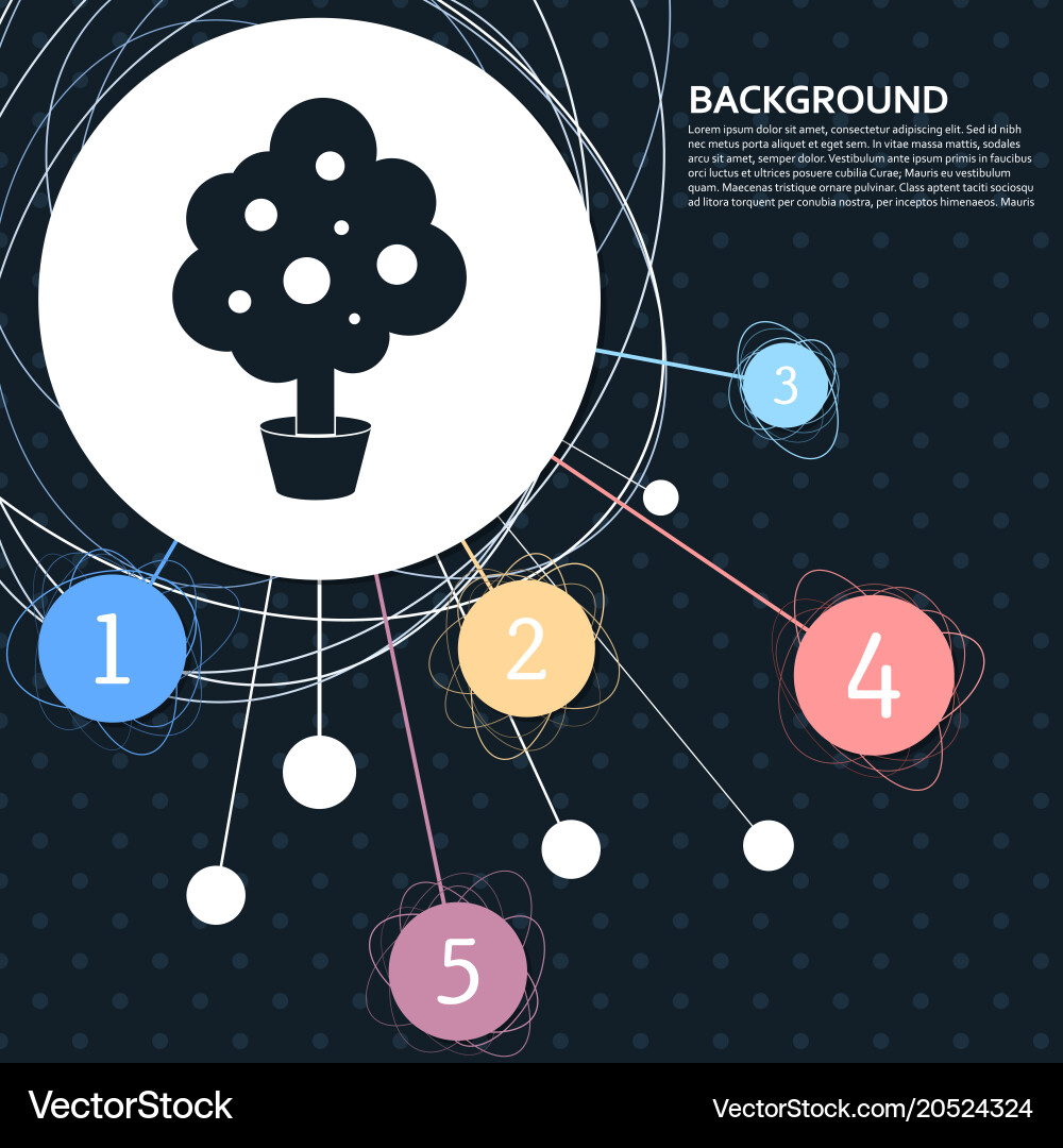 Tree icon with the background to point Vector Image