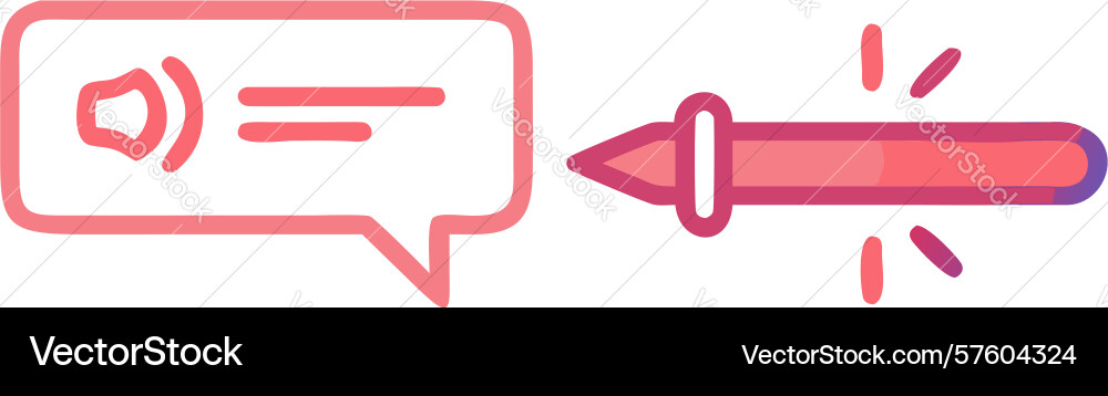 Voice command stylus icon audio input control vector image