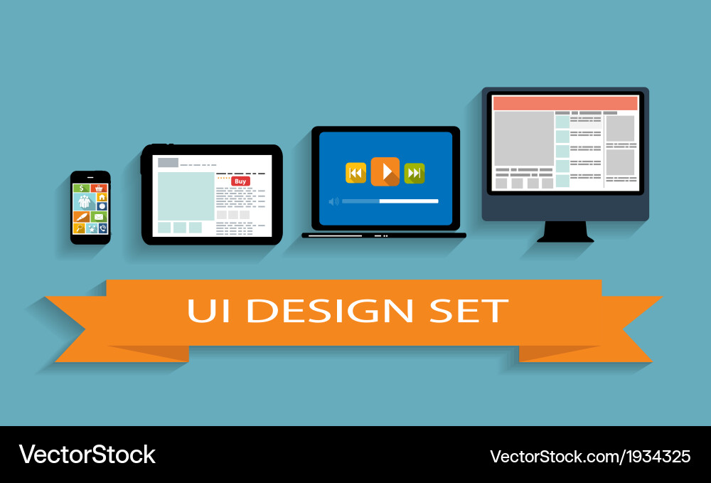 Cloud computing concept on different electronic vector image