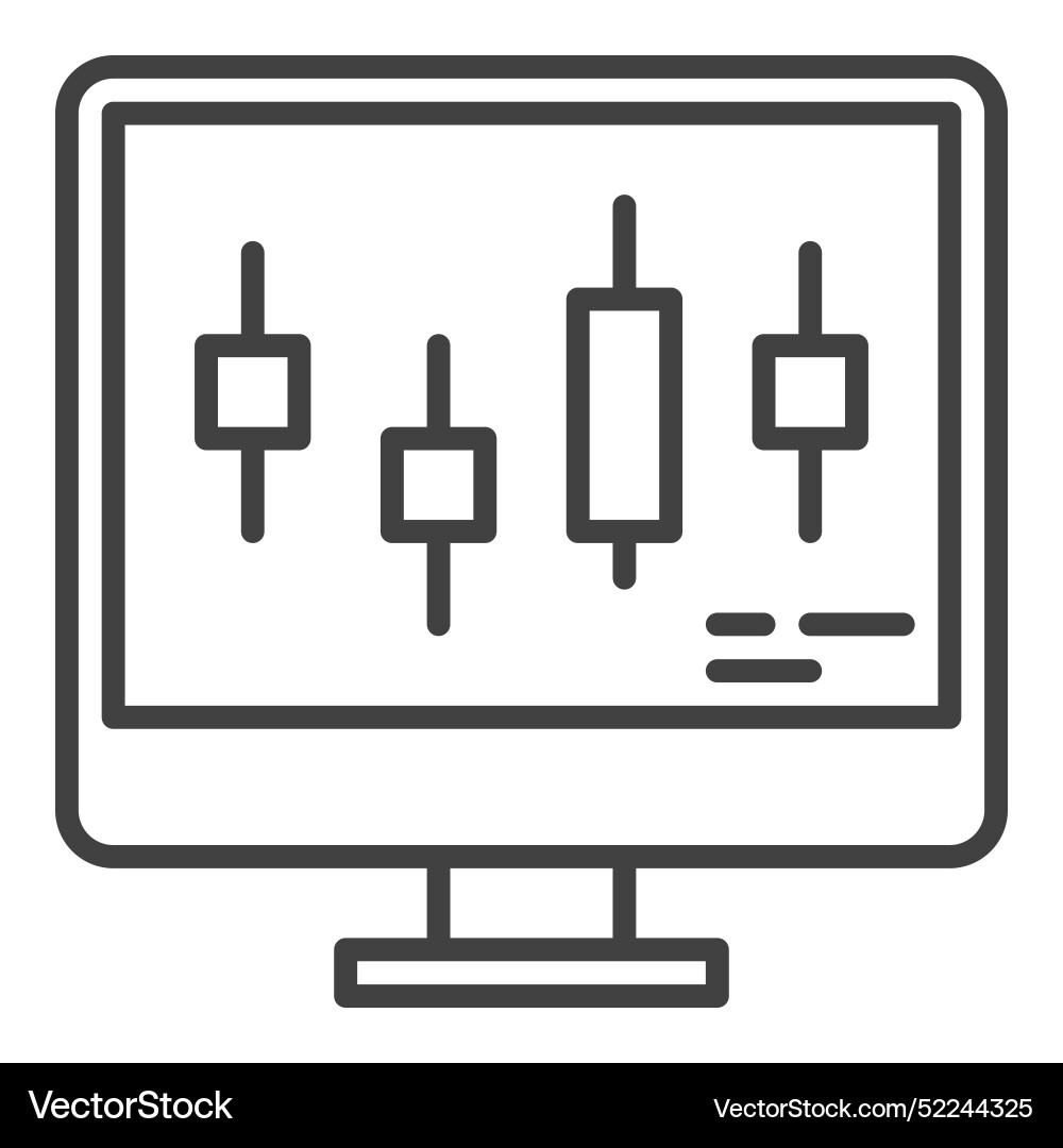 Computer with candlestick chart day trading Computer with candlestick chart day trading vector image