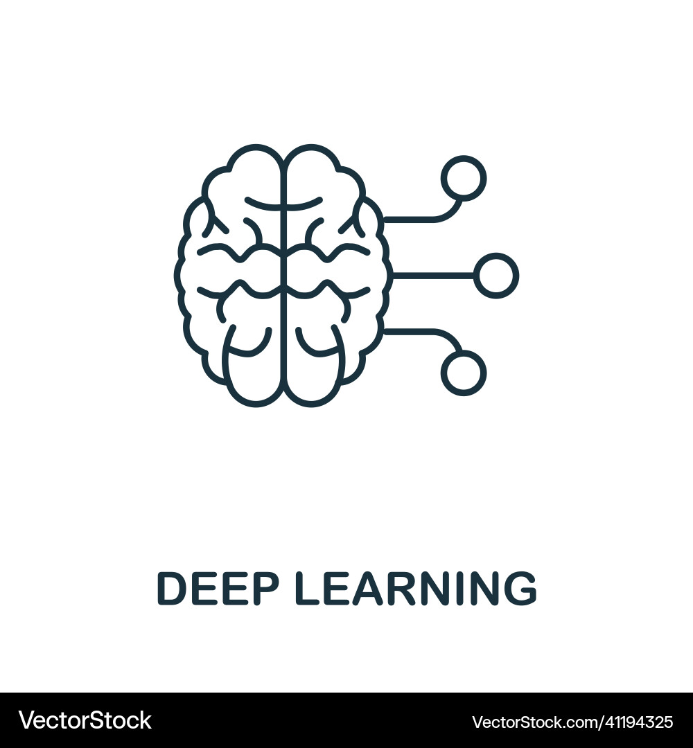 Deep learning icon line element from industry 40 Deep learning icon line element from industry 40 vector image