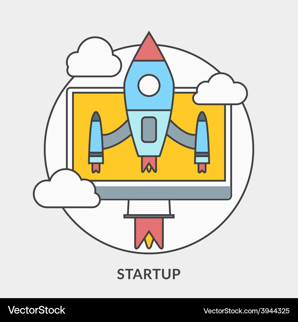Flat design concept for startup web ban vector image