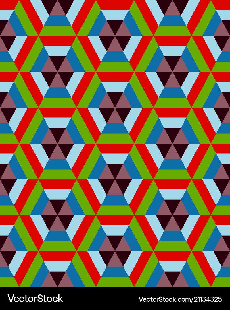 Geometric Triangles and Hexagons Pattern vector image