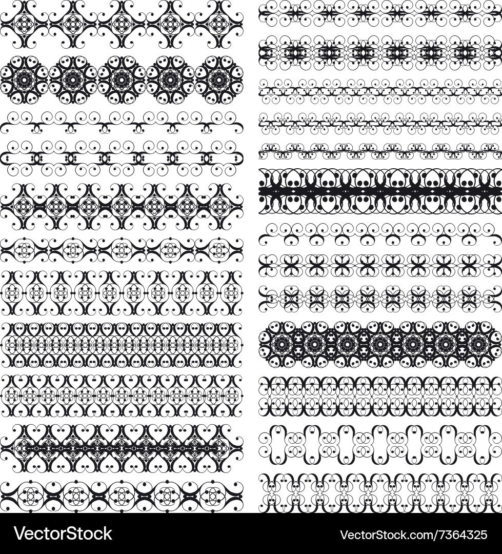 Intricate Swirl Border Set vector image