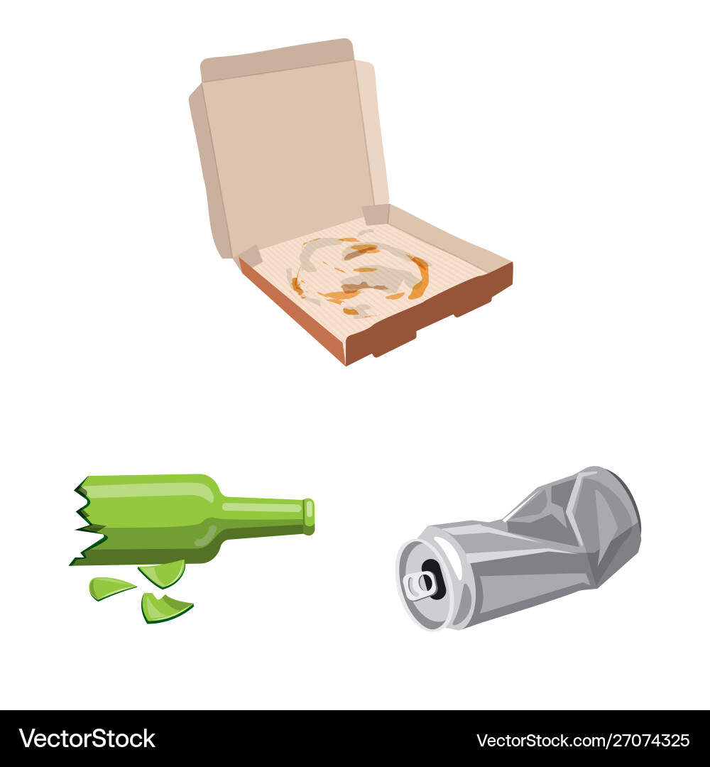 Isolated object environment and waste symbol vector image
