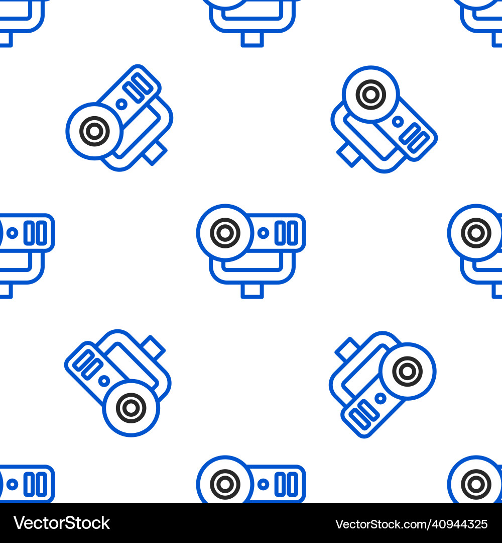 Line web camera icon isolated seamless pattern Line web camera icon isolated seamless pattern vector image