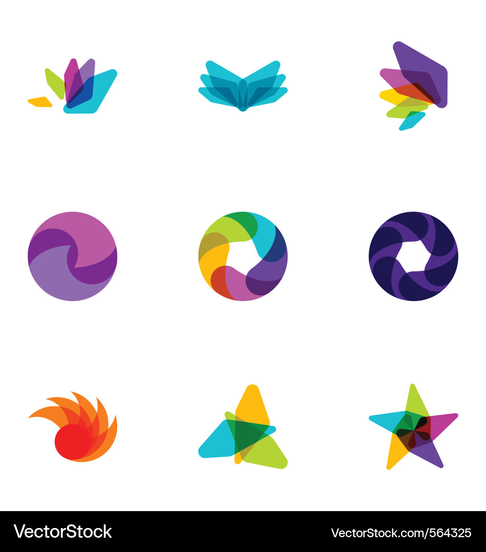 Modern Icon Set - Geometric Shapes vector image