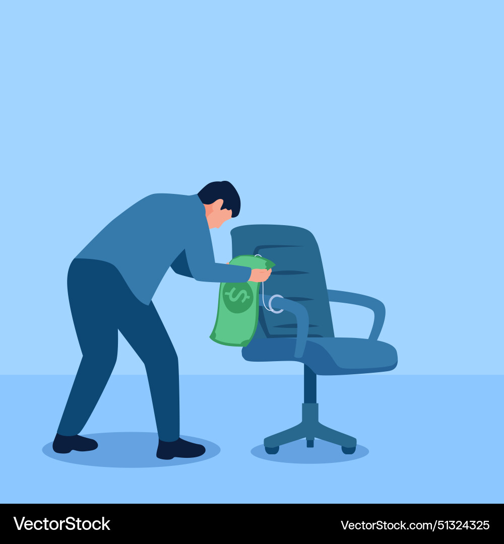 One sees the price tag on a chair metaphor Vector Image