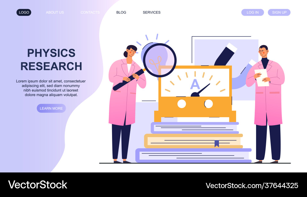 Physics lab with working people scientist teamwork Physics lab with working people scientist teamwork Vector Image