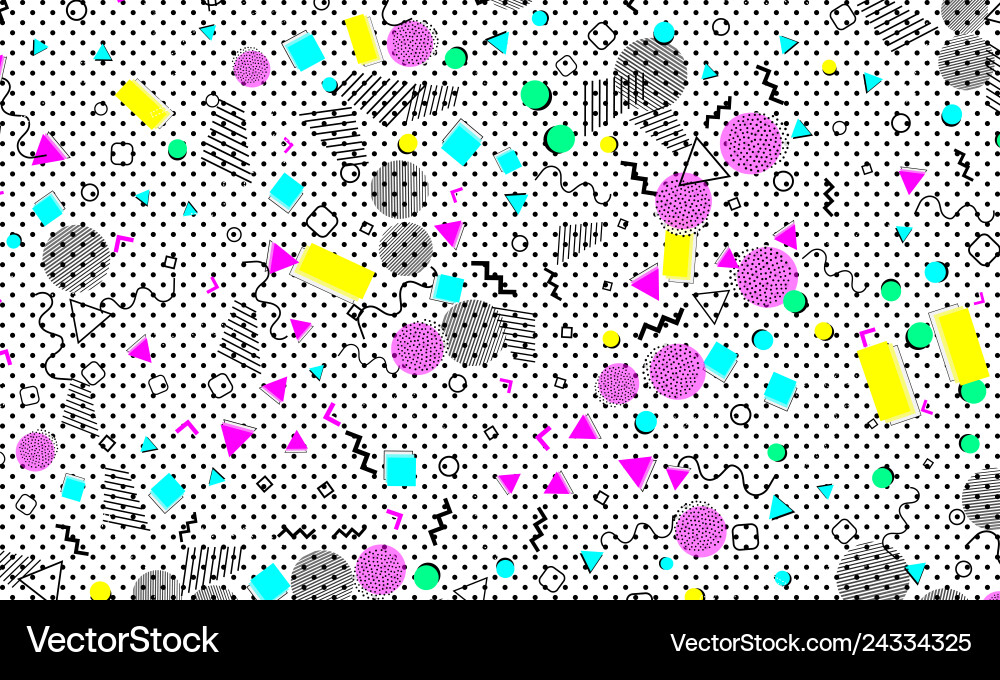 Pop art color background memphis pattern Pop art color background memphis pattern vector image