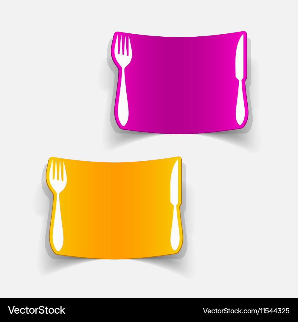 Realistic design element knife fork vector image