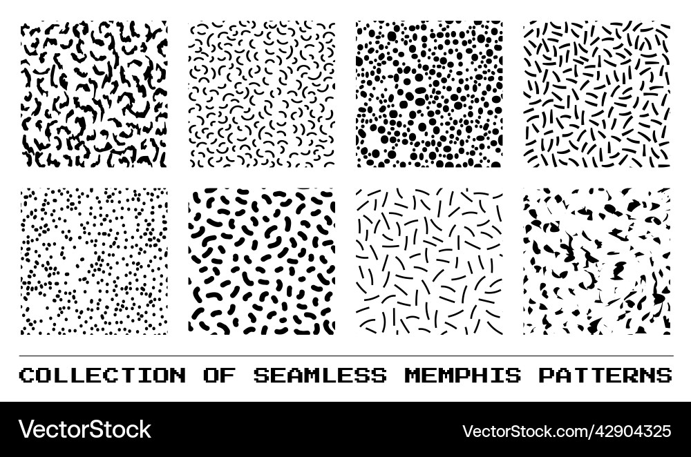 Set of abstract seamless memphis patterns Set of abstract seamless memphis patterns vector image