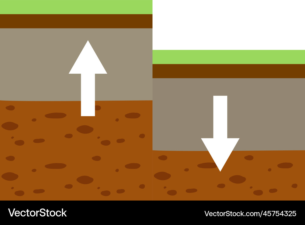 Tectonic plate and fault block mountain Tectonic plate and fault block mountain vector image