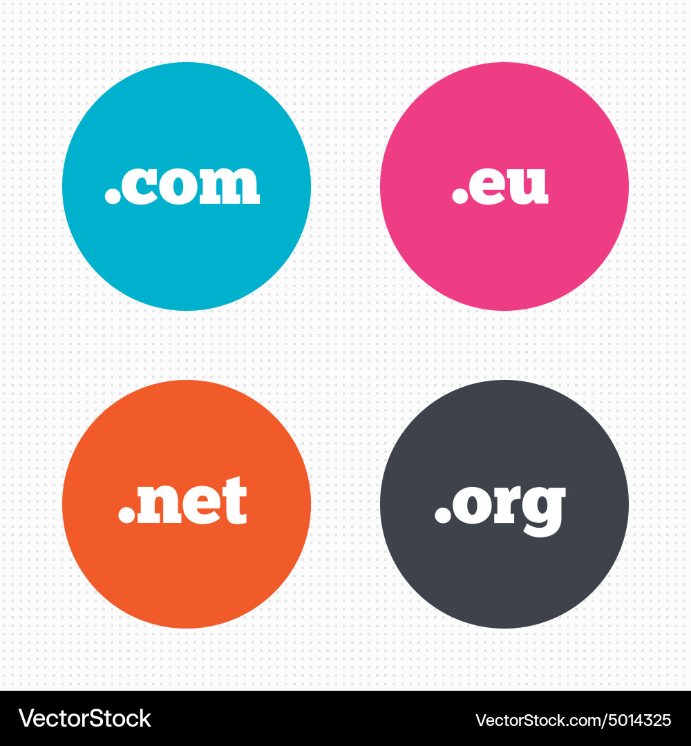 Top-Level-Domains signiert com eu net und org Vektorbild
