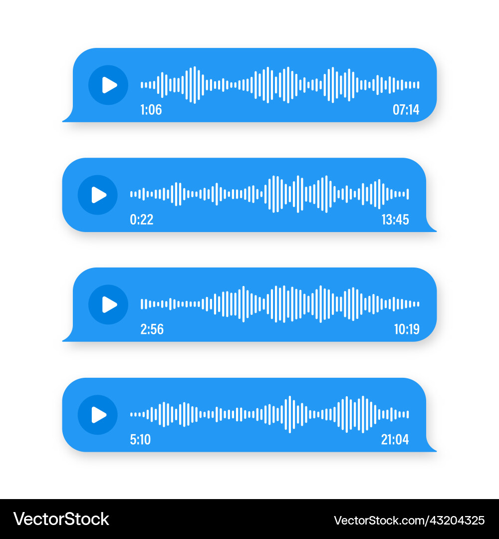 Voice audio message speech bubble sms text vector image