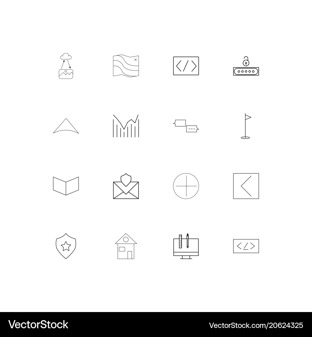 Web und Text einfache lineare Symbole gesetzt umrissen Web und Text einfache lineare Symbole gesetzt umrissen vektorbild
