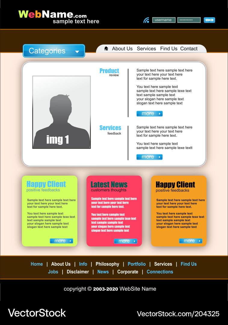Website template Vector Image