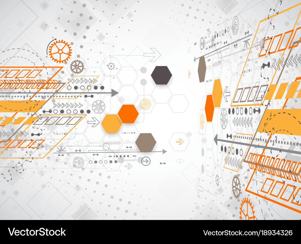 Abstract background with various technological Vector Image