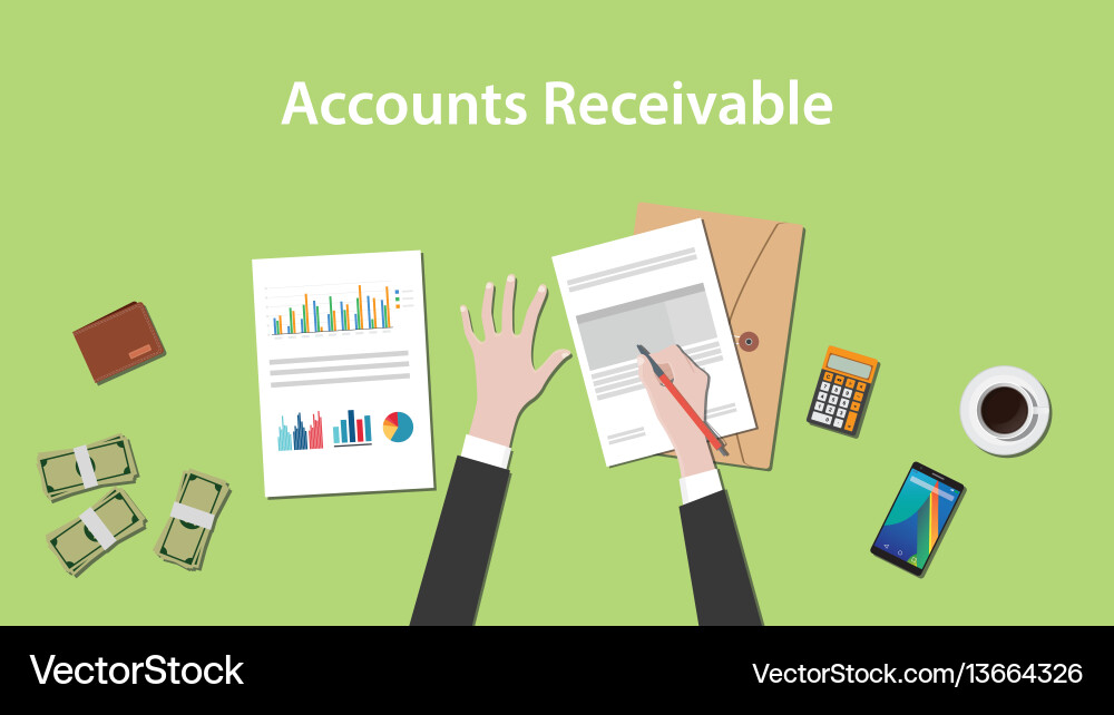 Accounts receivable with a man Accounts receivable with a man vector image