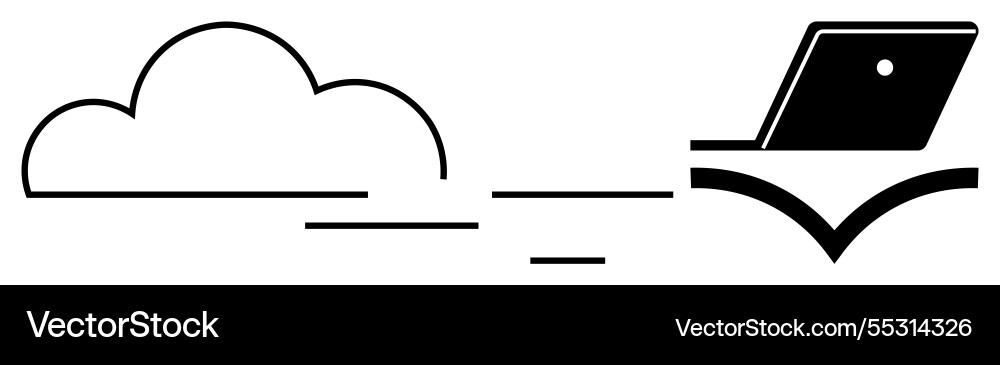 Cloud computing and remote work simplified Cloud computing and remote work simplified vector image