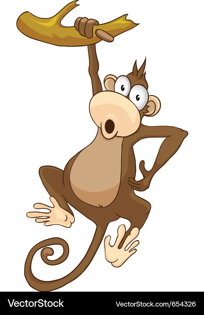 Cute Cartoon Monkey Character Vector Image