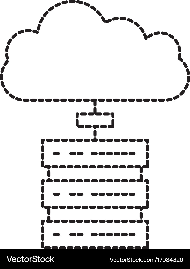 Data base center server cloud computing connection Vector Image