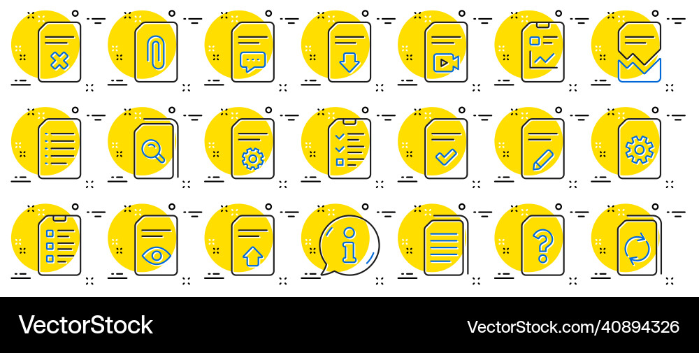 Document line icons report checklist and copy Document line icons report checklist and copy vector image