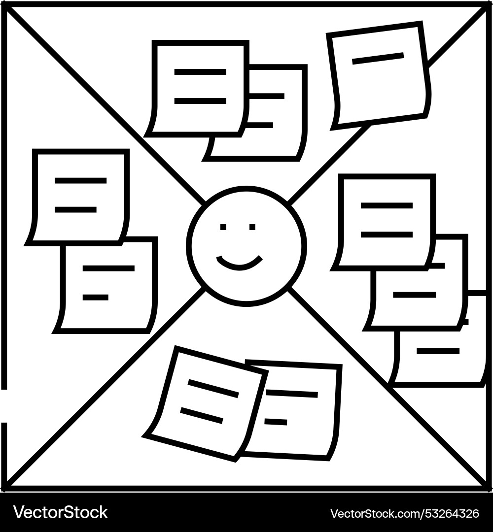 Empathy map ux ui design line icon Empathy map ux ui design line icon vector image