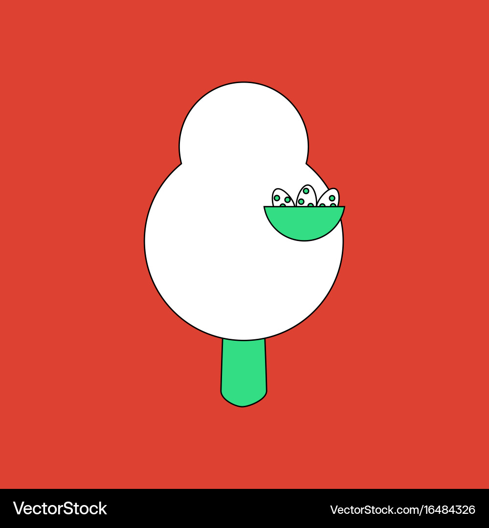 Flat icon design collection tree and nest Vector Image