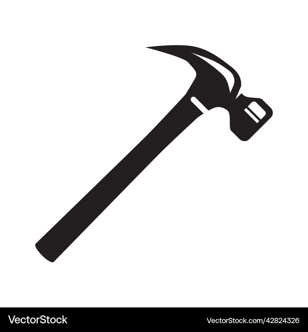 Hammer Icon Black Silhouette Royalty Free Vector Image