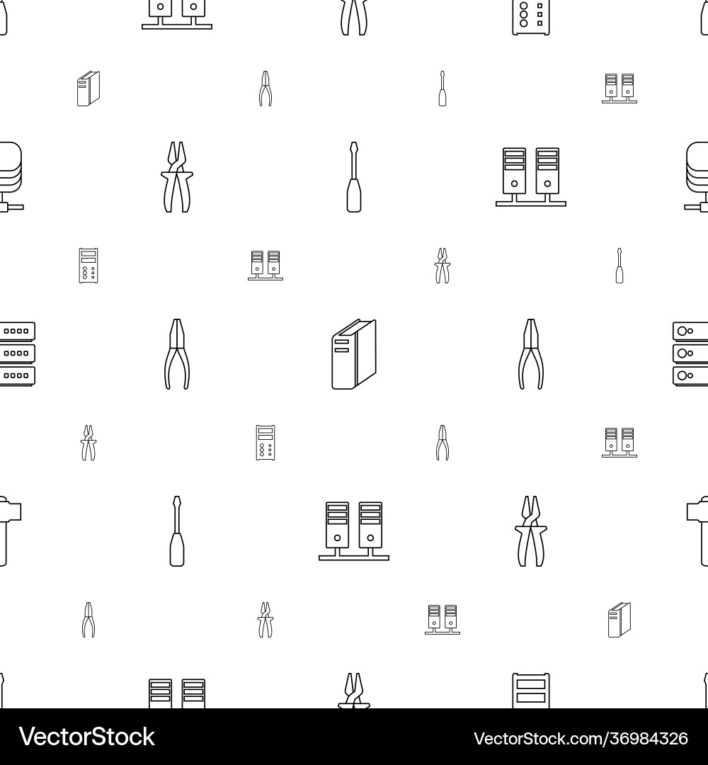 Hardware icons pattern seamless white background Vector Image