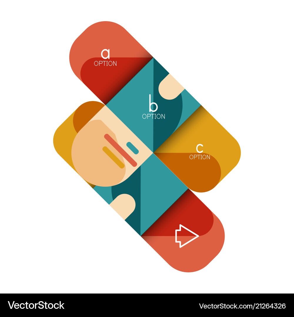 Infographics option and step by in rounded Vector Image