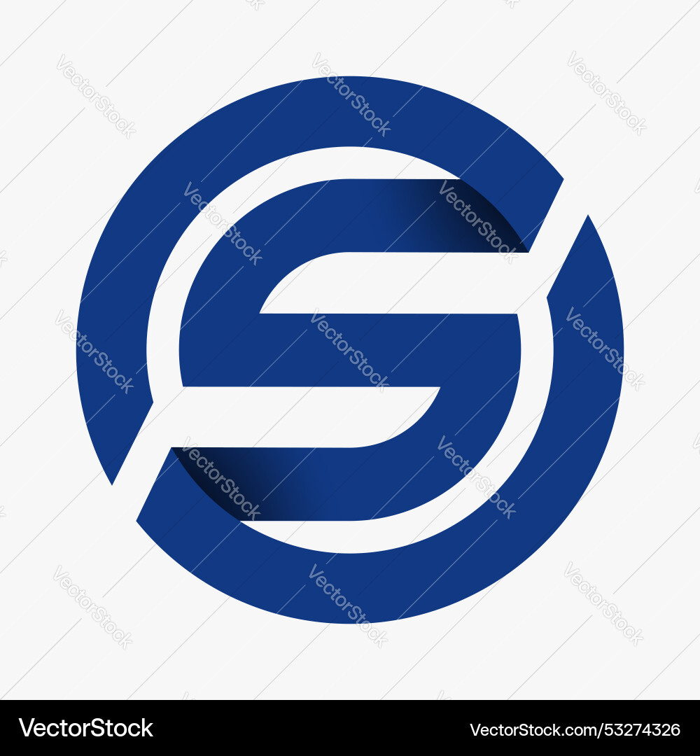 Initial s circular ribbon logo design element vector image