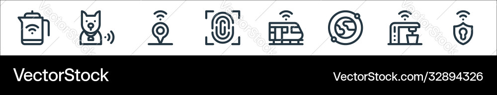 Internet things line icons linear set quality Internet things line icons linear set quality vector image