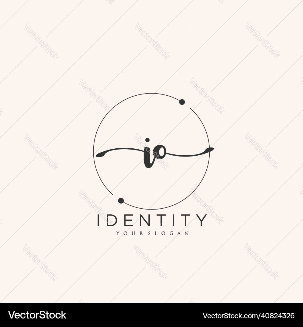 IO Initial Signature Logo - Elegant Script vector image
