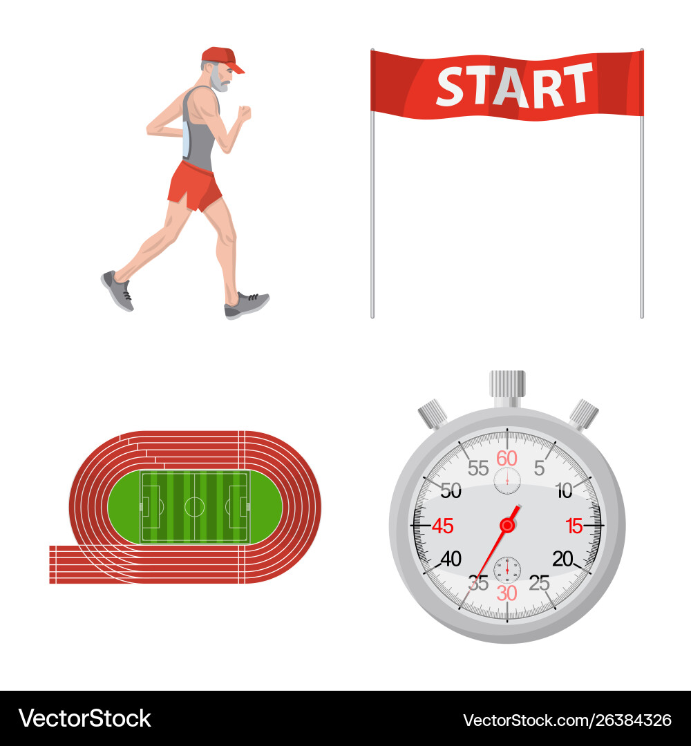 Isolated object step and sprint logo set Vector Image