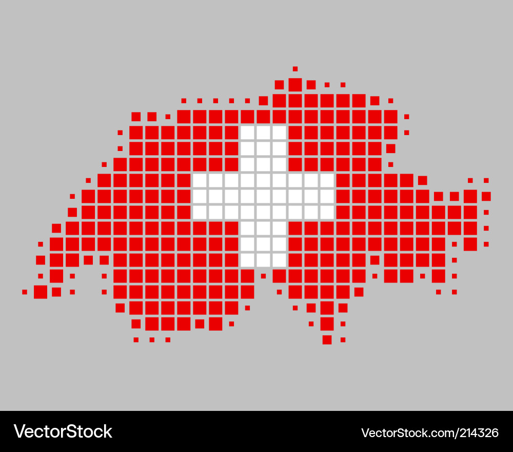 Karte und Flagge der Schweiz Vektorbild