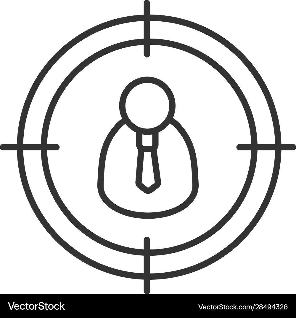 Manager admin searching linear icon Manager admin searching linear icon vector image