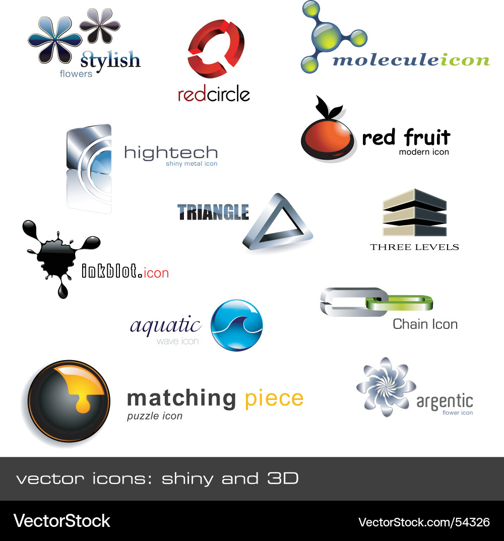 Modern Icon Set - 12 Pieces vector image