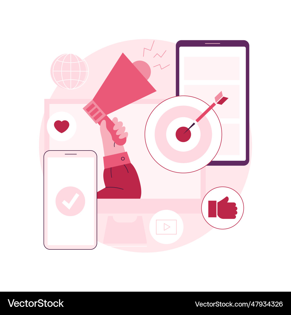 Multi-device targeting abstract concept Multi-device targeting abstract concept vector image