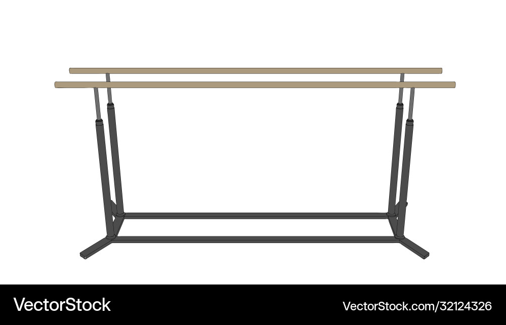 Parallel bars outline front view Vector Image