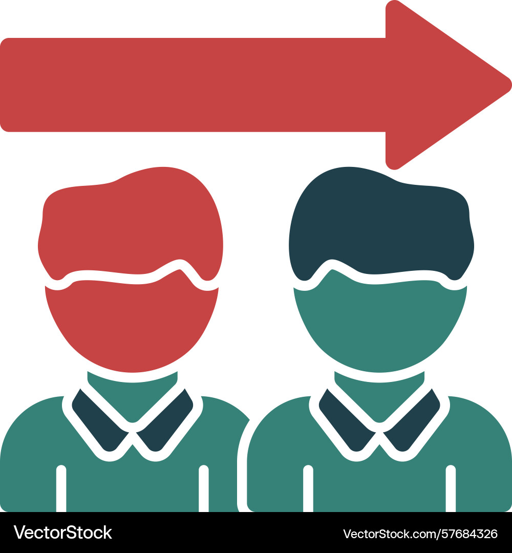 Queue glyph multi color icon Vector Image