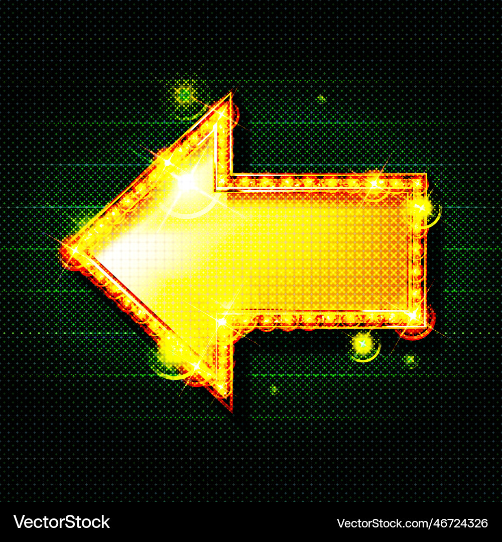 Retro lightbox in arrow shape Retro lightbox in arrow shape vector image
