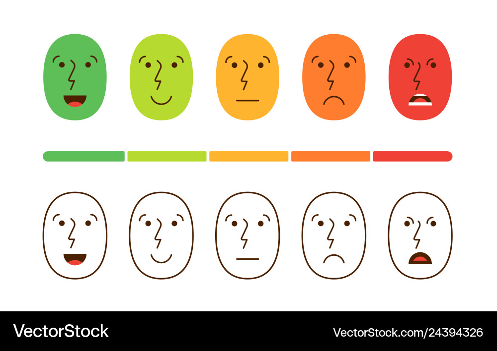 Satisfaction rating set of feedback icons in form Satisfaction rating set of feedback icons in form vector image