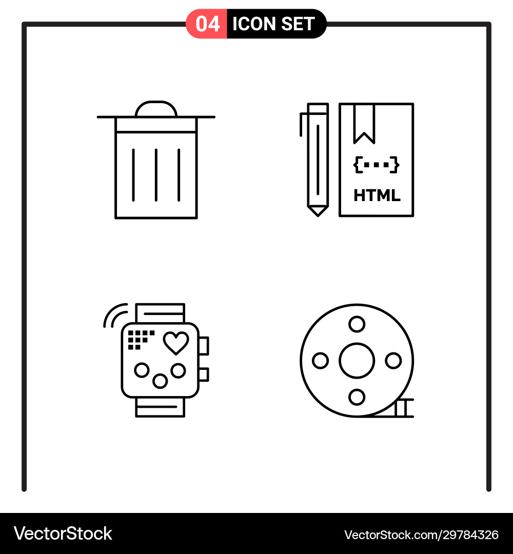 Set 4 line style icons for web and mobile Set 4 line style icons for web and mobile Vector Image