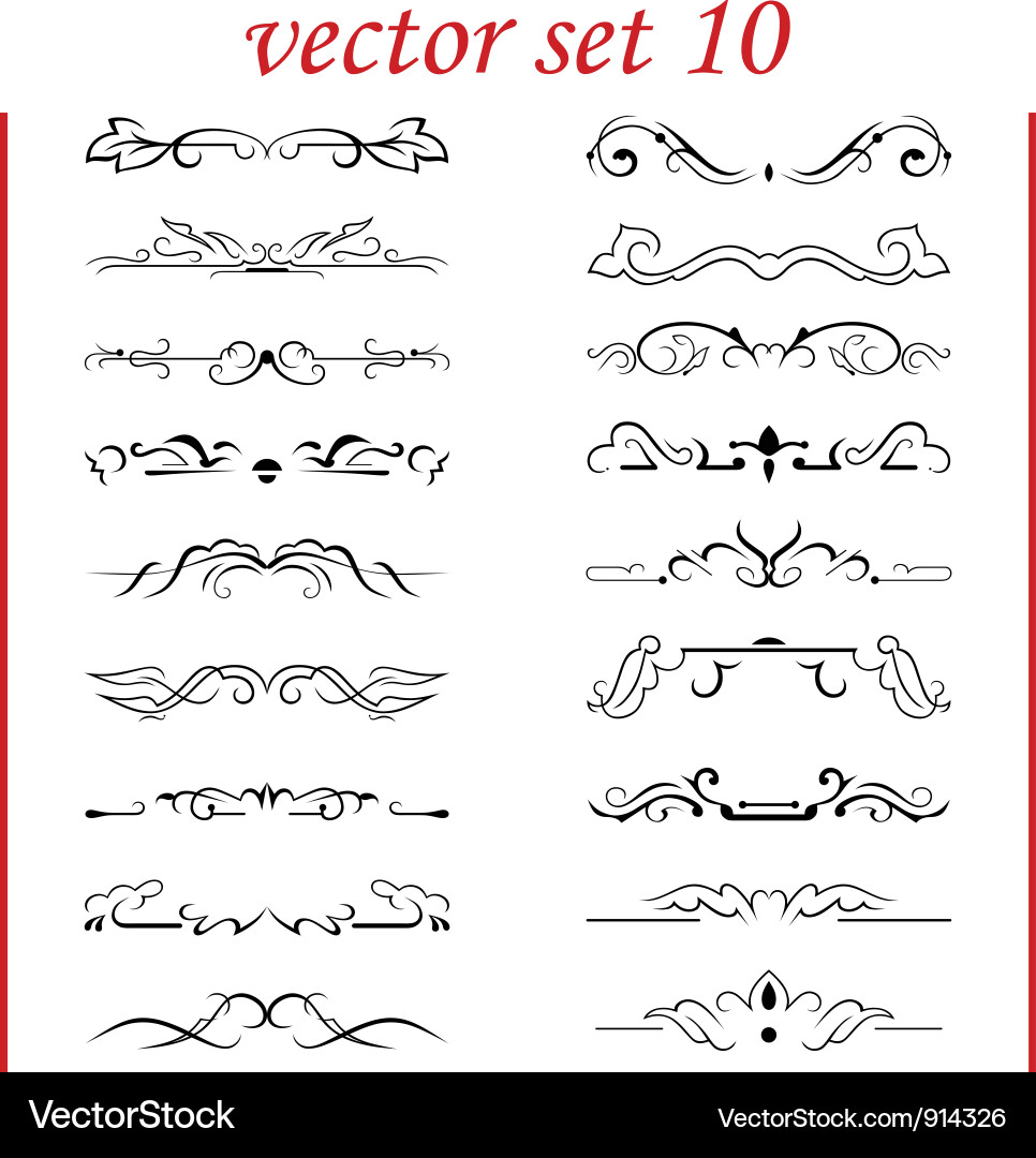 Set calligraphic design elements Royalty Free Vector Image
